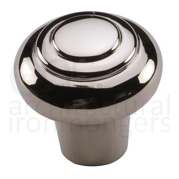 C3985 38-PNF • 38 x 16 x 32mm • Polished Nickel • Heritage Brass Ringed Bun Cabinet Knob